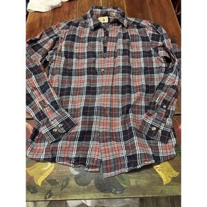 Red Head Flannel Shirt Men's Size Medium Plaid Pockets Long Sleeve Button Down